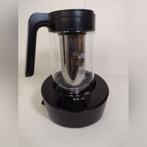 Instant Cold Brew Electric Coffee Maker.  Black Electric Tea Kettle with Infuser